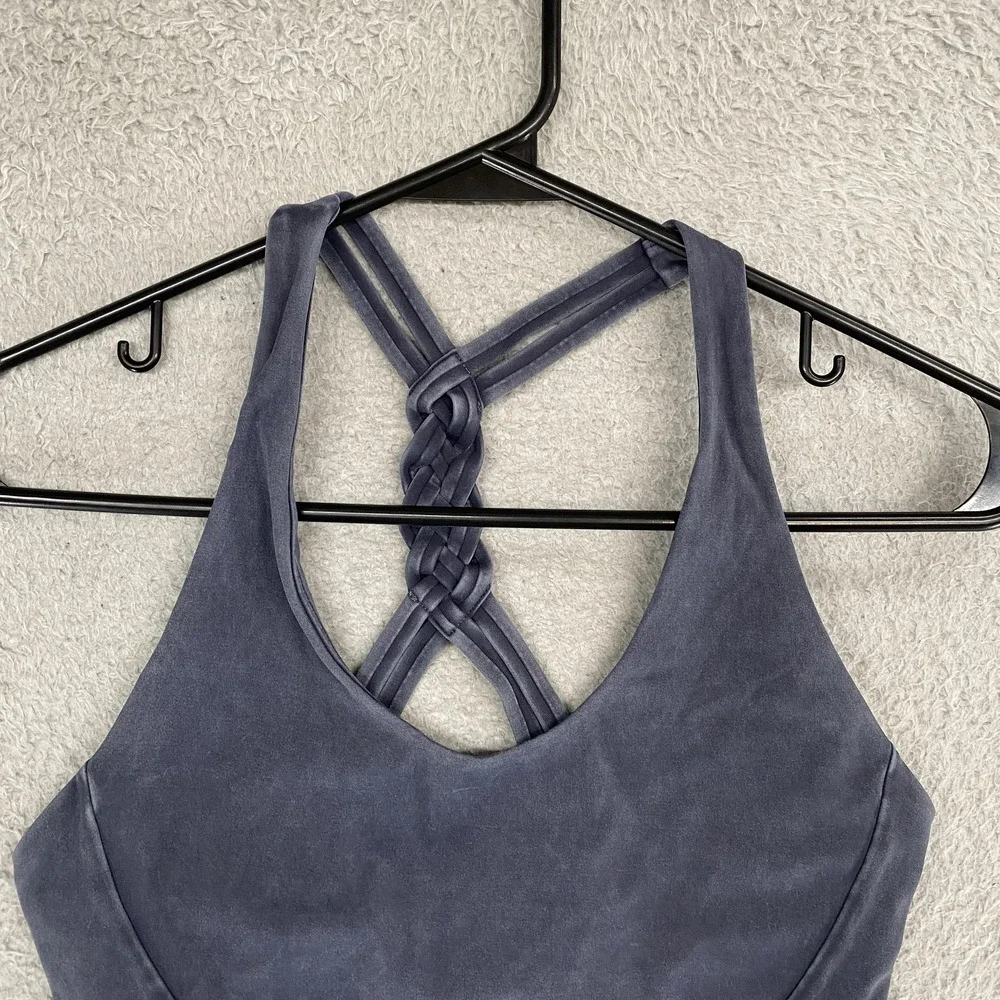 SoulCycle Sports Bra Womens Small‎ Acid Wash Braided Crossback Skull Yoga Gym